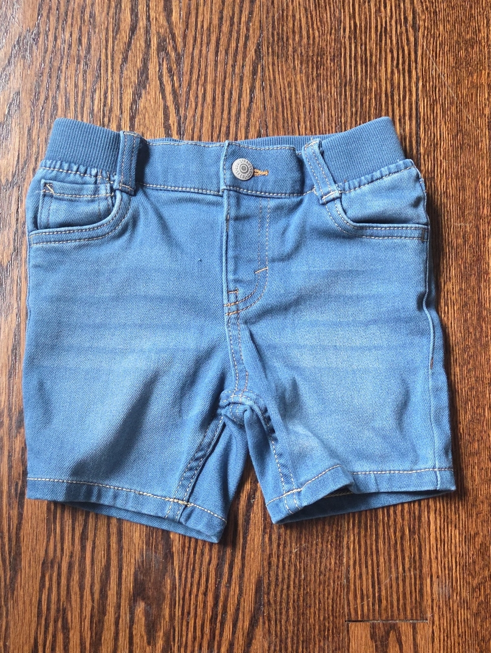 Levi's Light Blue Stretch Denim Toddler Shorts 24m